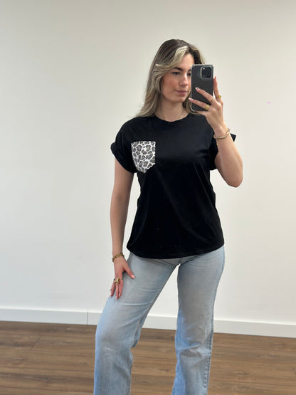 Leopard Tee - Black