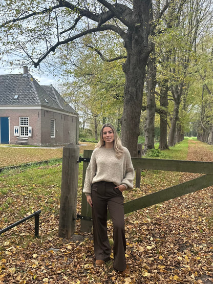 Studio Wide Leg Pantalon - Brown