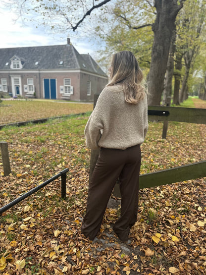 Studio Wide Leg Pantalon - Brown