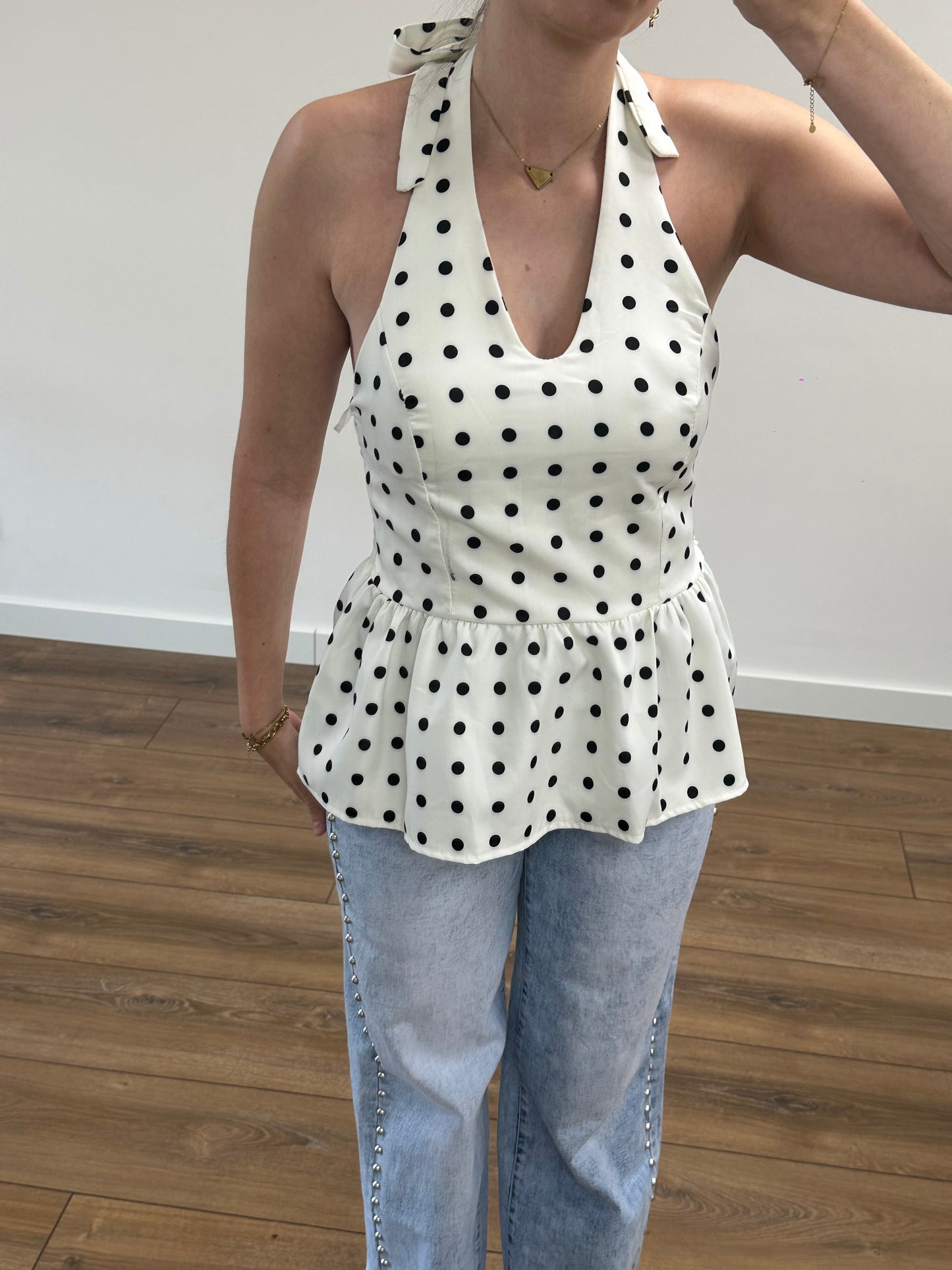 Polkadot Halter Top