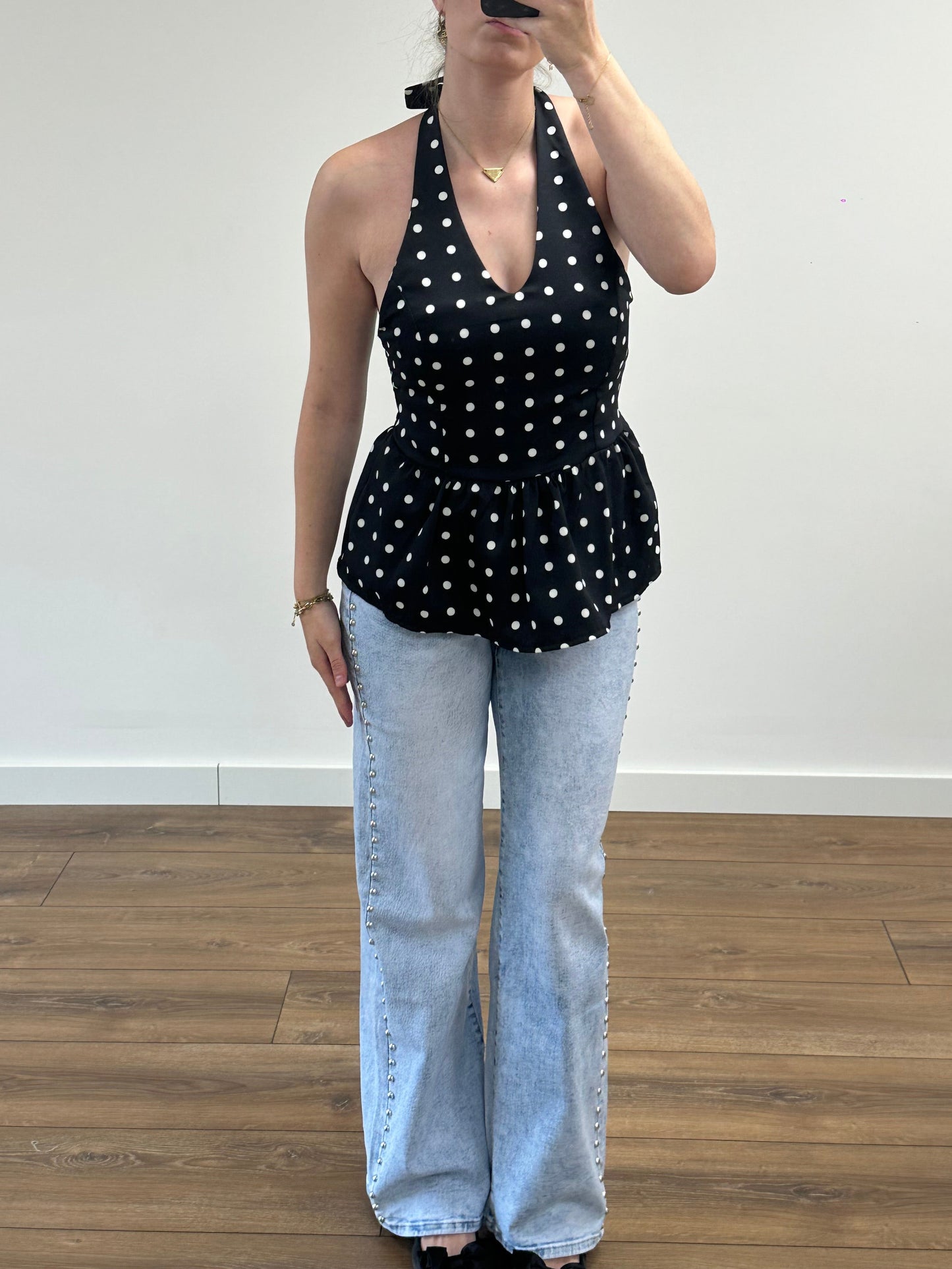 Polkadot Halter Top