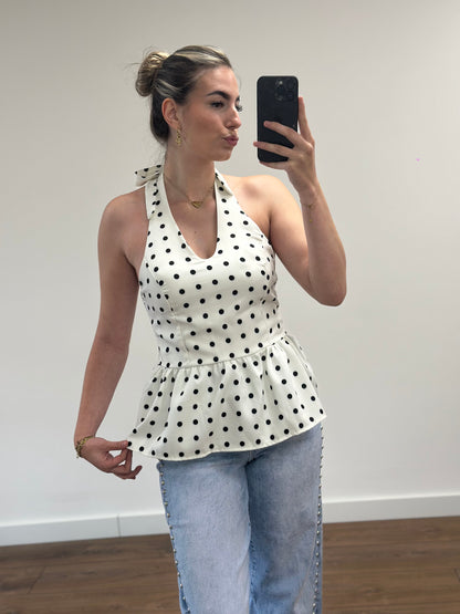 Polkadot Halter Top