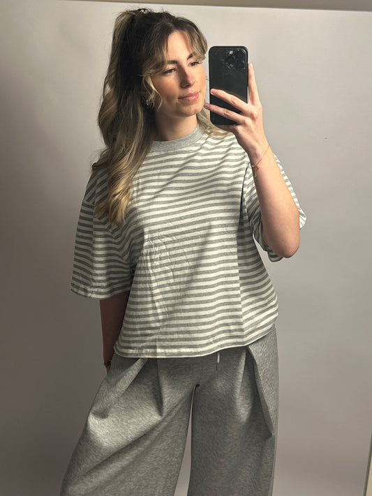 Stripe Tee - Grey/White