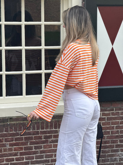 Striped Longsleeve - Orange/White